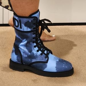 Fendi  blue combat boots